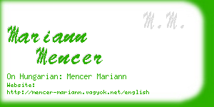 mariann mencer business card